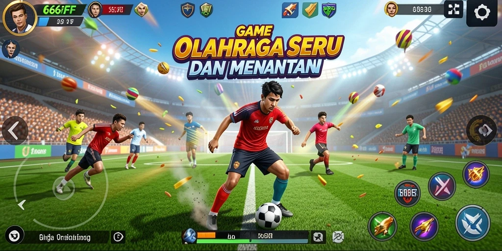 Screenshot 666FF menampilkan gameplay seru dalam pertandingan olahraga.