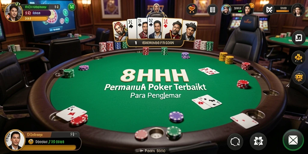 Tangkapan layar gameplay Poker yang seru dan menantang.