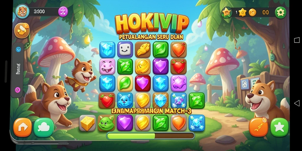 Screenshot HOKIVIP menunjukkan gameplay seru dalam mencocokkan warna dan bentuk.