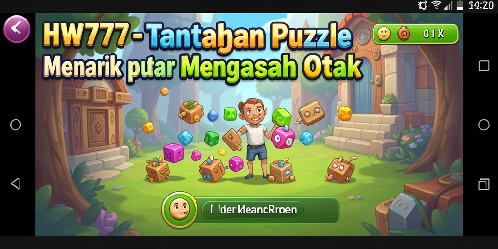 Screenshot utama HW777 menampilkan gameplay seru dengan teka-teki yang menantang.