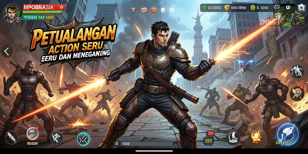 Screenshot utama MPO88ASIA menampilkan aksi pertarungan epik.