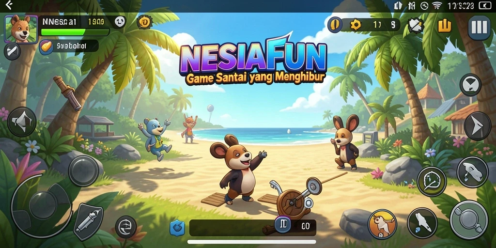 Tangkapan layar menunjukkan gameplay seru dan penuh warna dari NESIAFUN.