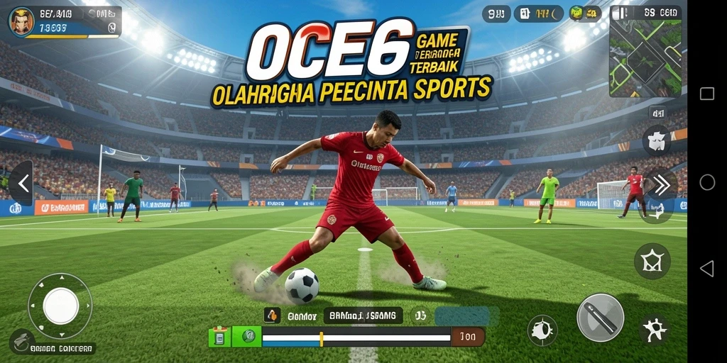 Tangkapan layar OCE69 menunjukkan aksi seru dalam game olahraga.