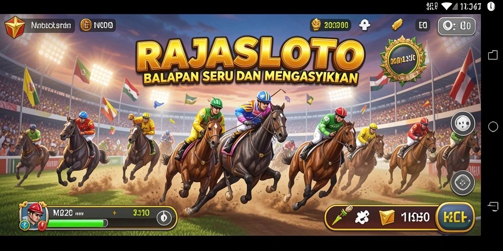 Tampilan gameplay seru balapan di RAJASLOTO.