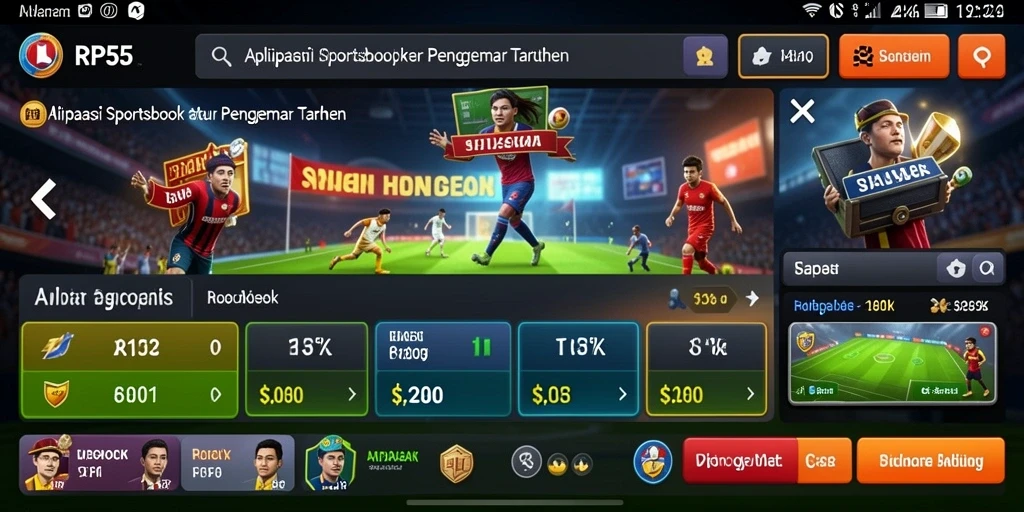 Tampilan gameplay menarik dari aplikasi Sportsbook RP55 saat taruhan berlangsung.