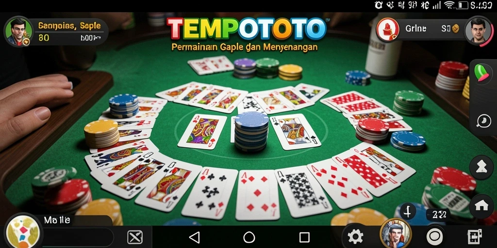 Tampilan gameplay seru di TEMPOTOTO dengan nuansa Gaple.