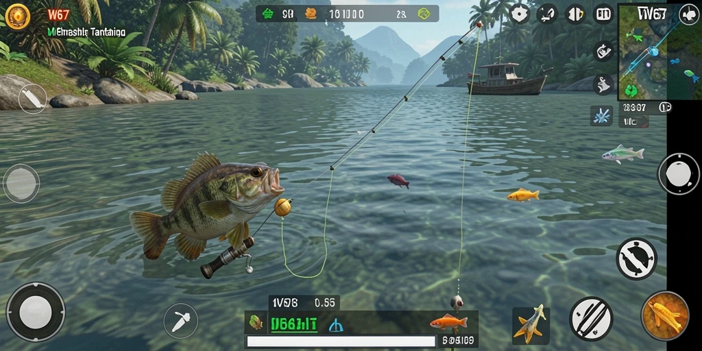 Gameplay W67 yang seru dalam misi memancing