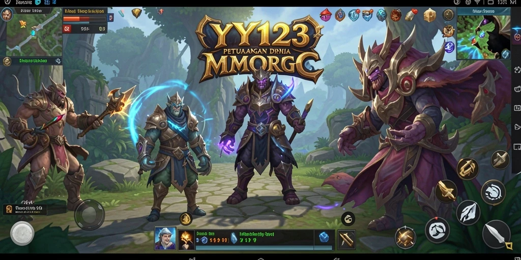 Tampilan gameplay YY123 yang menampilkan pertempuran epik dan grafis menakjubkan.